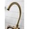 Kingston Brass KS2333KL Industrial Style Bridge Kitchen Faucet with Brass Sprayer, Antique Brass KS2333KL - alternate 5